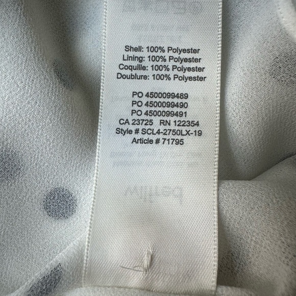 Aritzia Wilfred Black White Polka Dot Button Front Sheer Blouse, Size Small - Picture 8 of 9